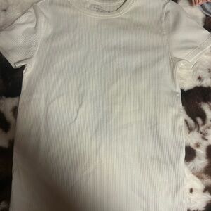 American Eagle Outfitters Off-White Ribbed Top